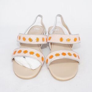 Rara Avis Orange Jeweled Sandals, Size 6.5
